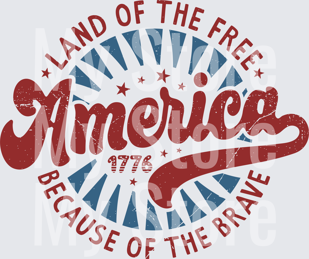 America Land Of The Free 4th Of July SVG-01
