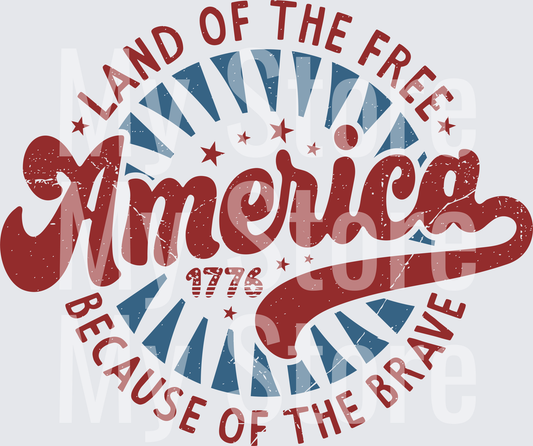 America Land Of The Free 4th Of July SVG-01
